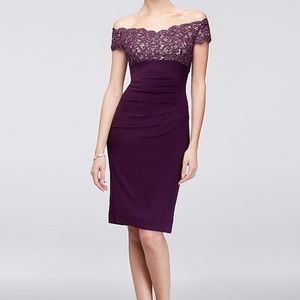 David's Bridal Off-The-Shoulder Dress  Size 12